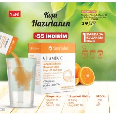 Farmasi Nutriplus Vitamin C, Vitamin D3 ve Çinko içeren Efervesan Saşe 10x 3.4 g